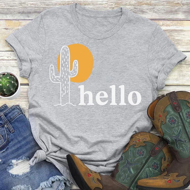 Hello,Southwest Cactus  T-shirt Tee -02607-Annaletters