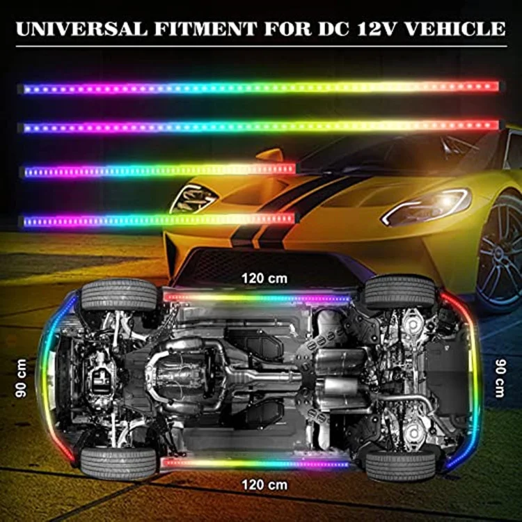 Car modification colorful voice-activated chassis lights