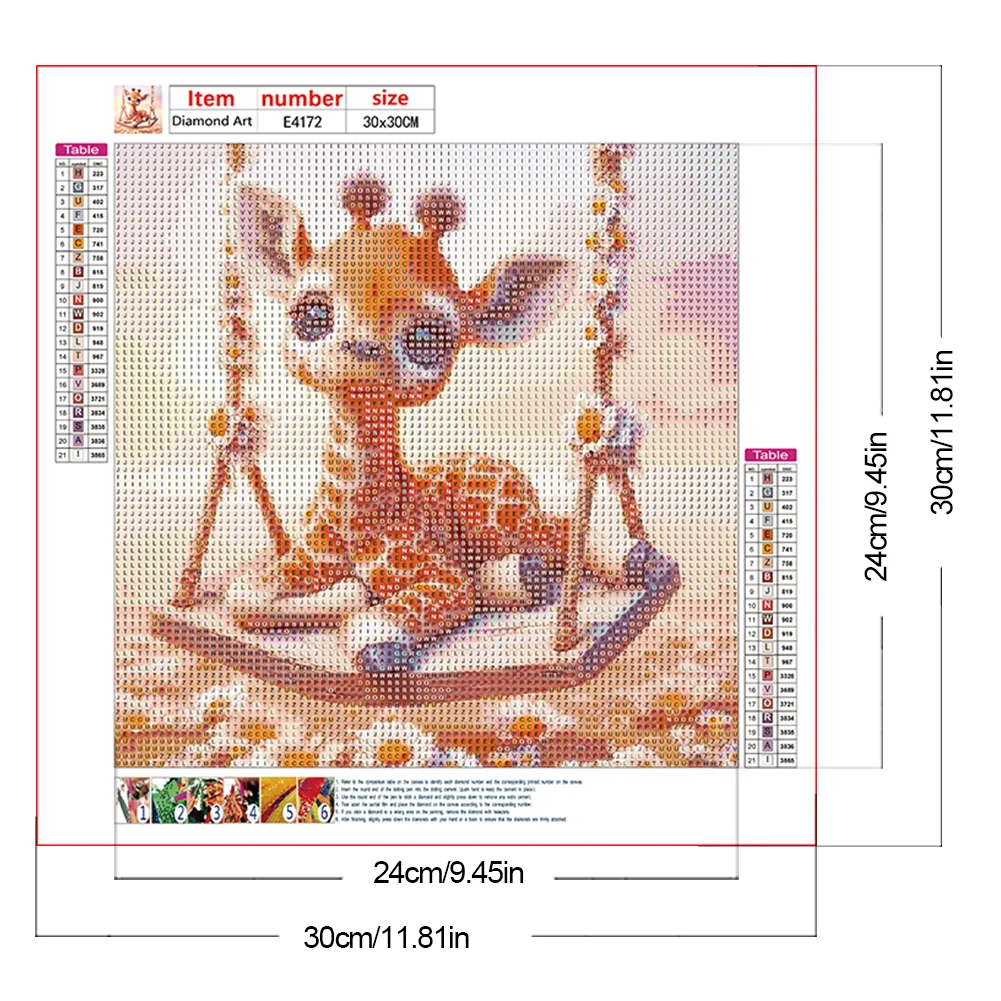 Diamond Painting - Full Round Drill - Giraffe(Canvas|30*30cm)