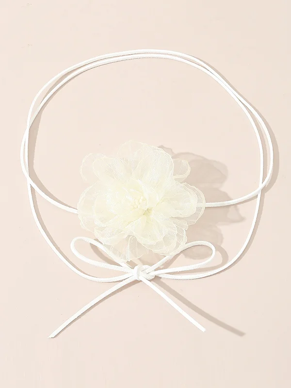 Gauze Flower Shape Necklaces Accessories Dainty Necklace