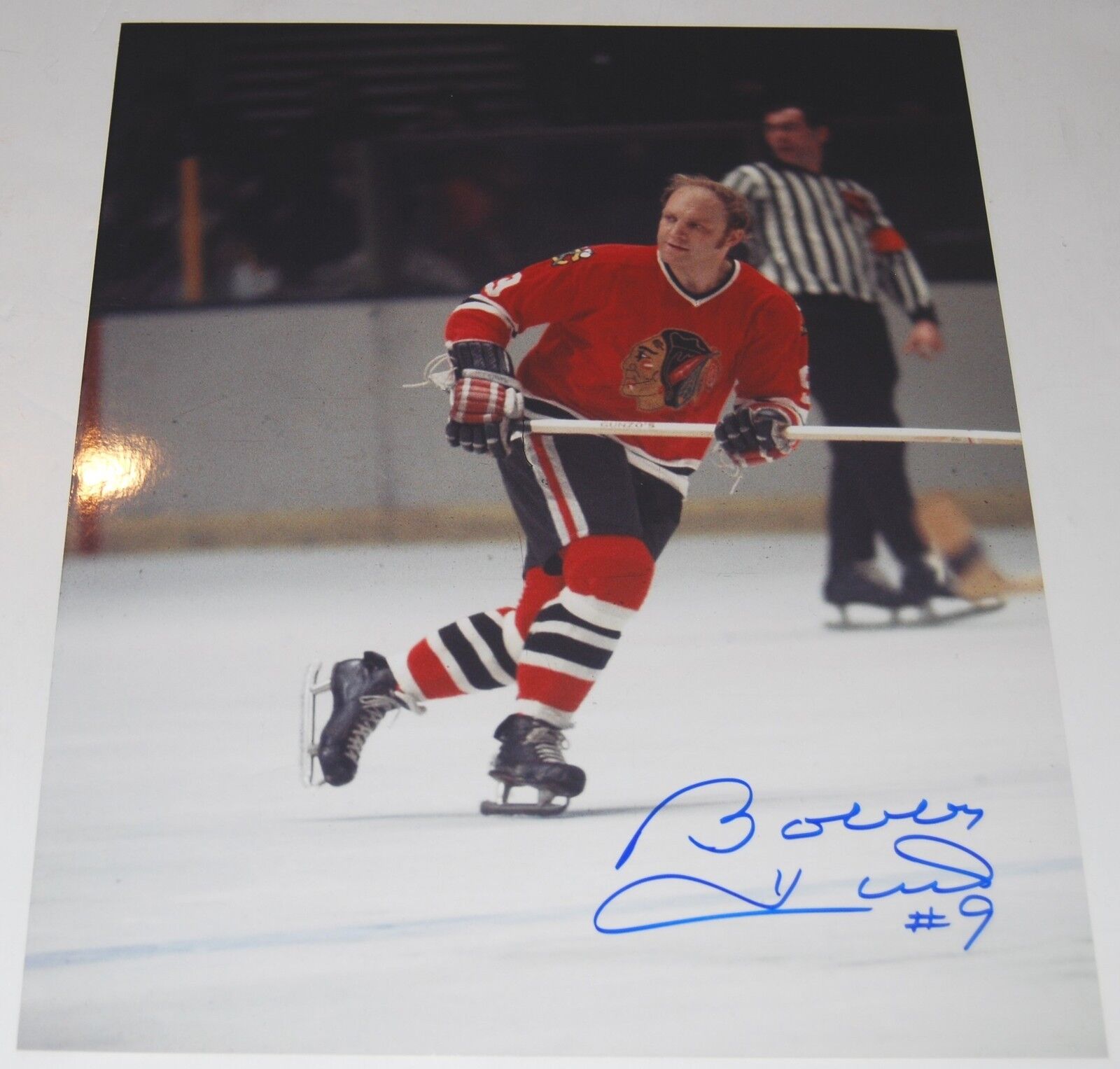 BOBBY HULL signed (CHICAGO BLACKHAWKS) Hockey 11X14 Photo Poster painting W/COA *GOLDEN JET* #2