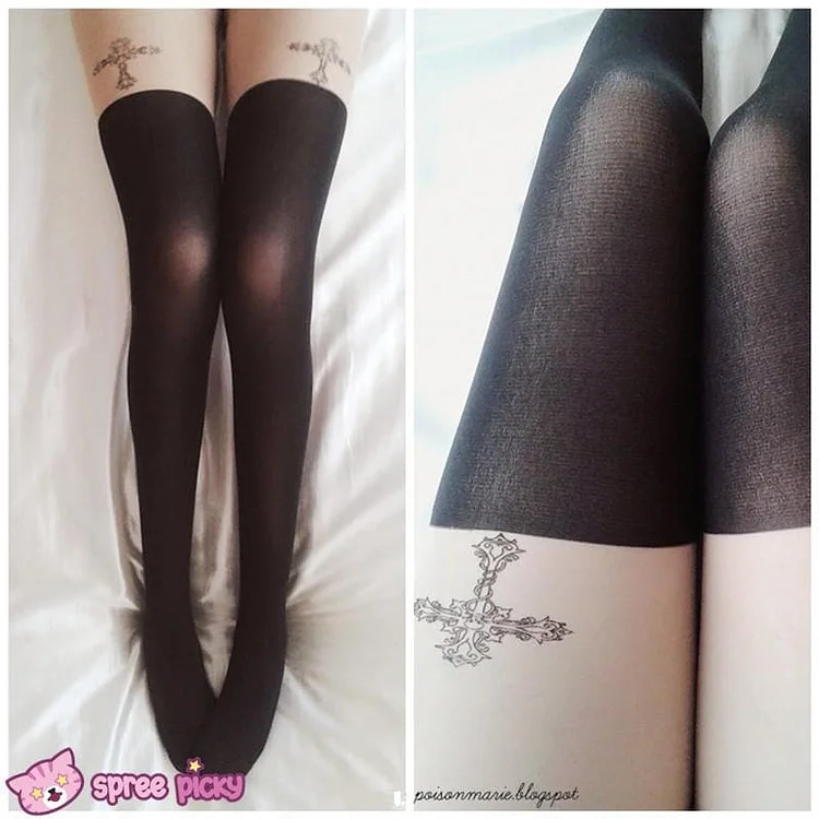 2 Colors Basic Fake Over Knee Thigh High Tights SP130053