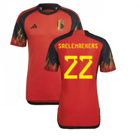 Maillot Belgique Alexis Saelemaekers 22 Domicile Coupe du monde 2022