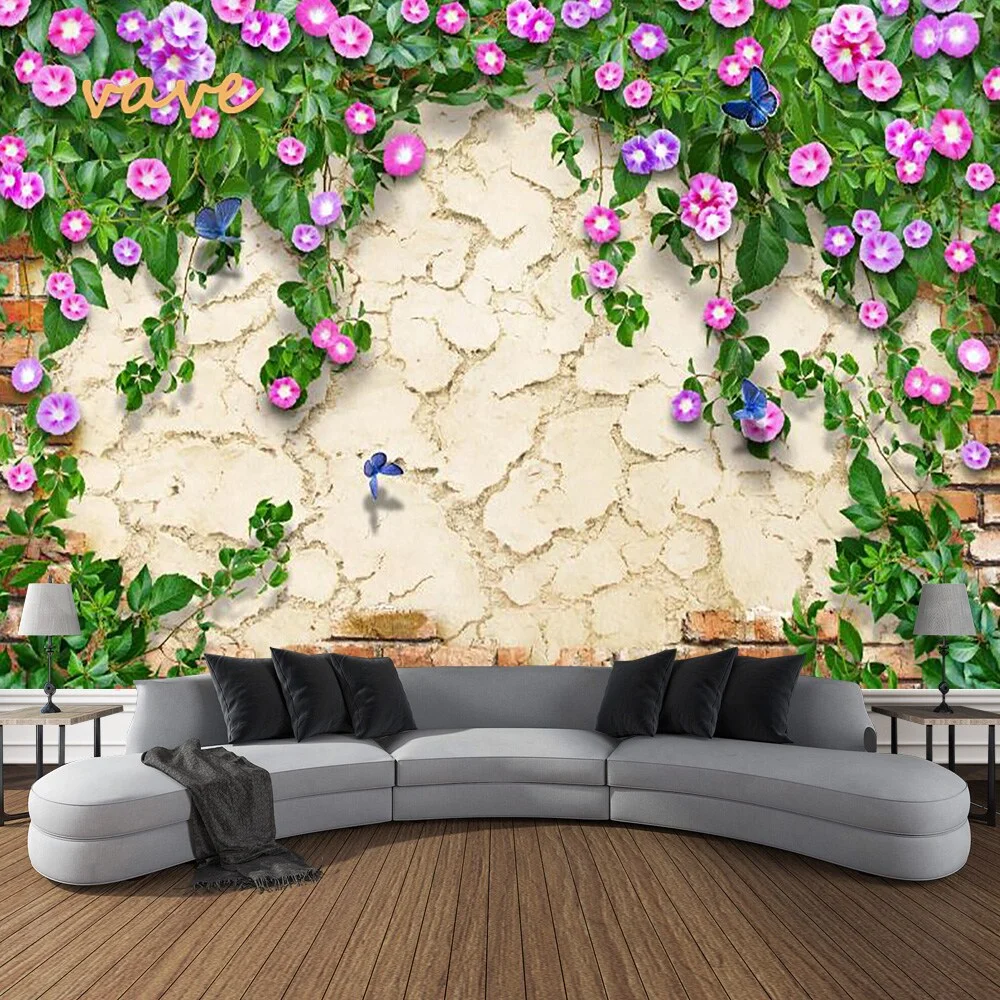 Nigikala Flower Plant Fabric Large Tapestry Wall Hanging Boho Hippie Green Floral Cloth Tapestry Aesthetic Bedroom Room Decor