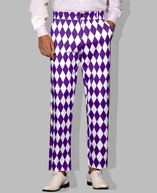 Business Argyle Pattern Slant Pockets Straight Leg Pants