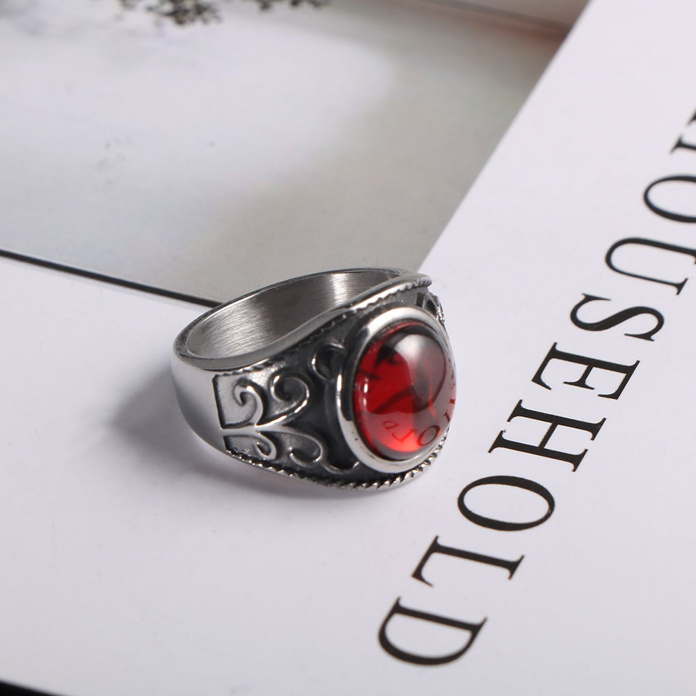 Magic Garnet Ruby Ring: Titanium Steel Craftsmanship, Enchantment at Your Fingertips