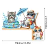 (US Local)Cat DIY Wooden Diamond Painting Door Topper Right Angle Sign for Party (Right)