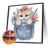 Diamond Painting-DIY Crystal Rhinestone Cat in the Pocket