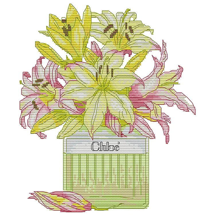 Joy Sunday Perfume Lily 14CT Stamped/Counted Cross Stitch 28*30CM/11.02*11.81in