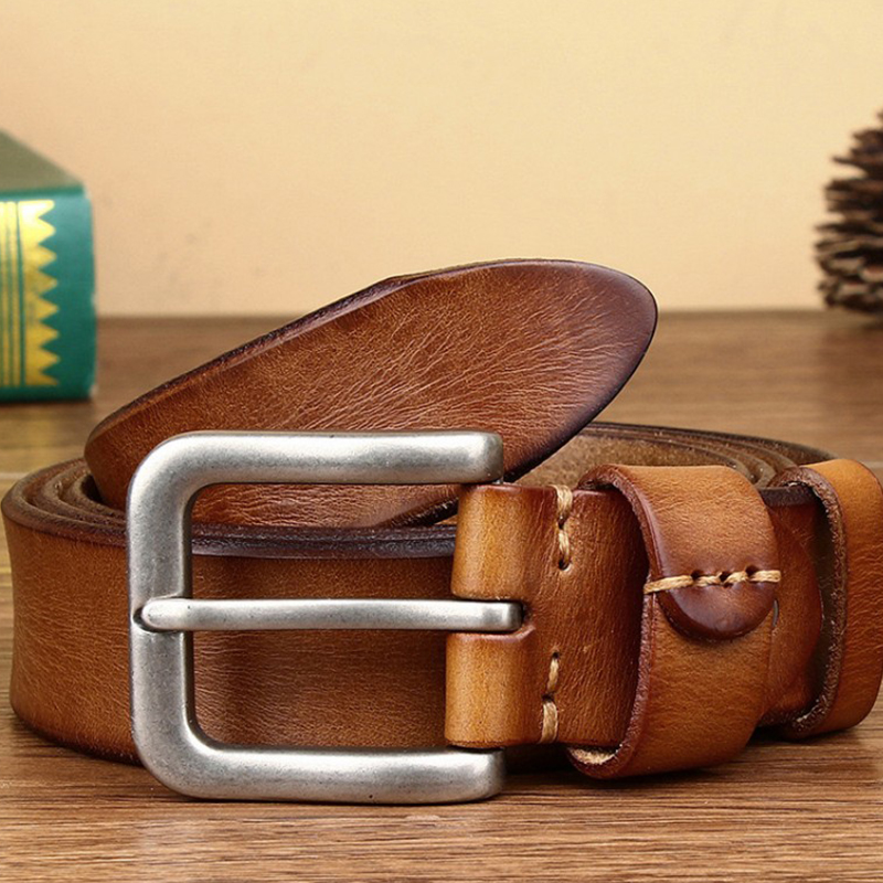 First Layer Cowhide Men's Hand-made Casual Vintage Craft Belt DANRRIO.COM DANRRIO