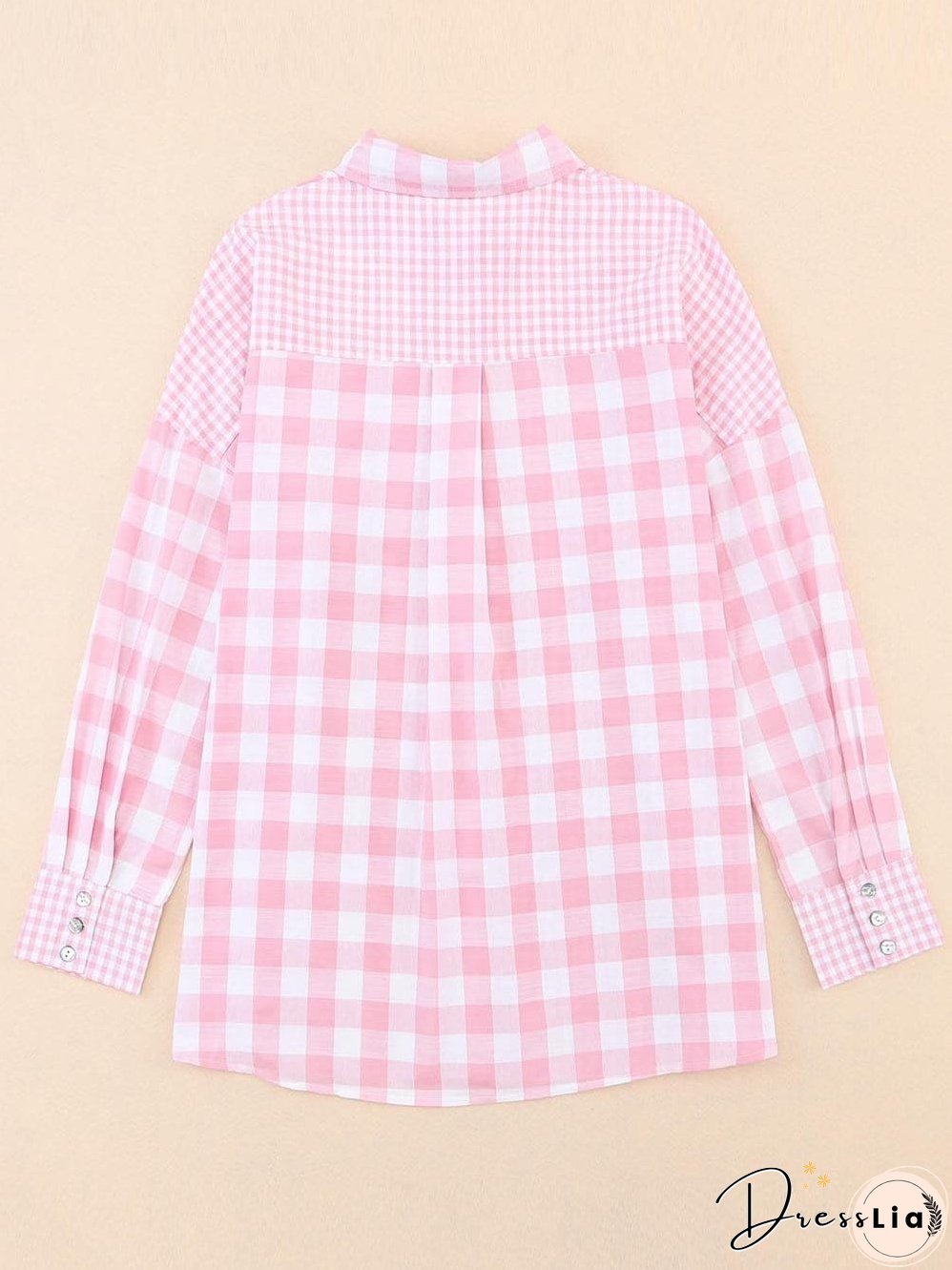 Casual Pink Gingham Top