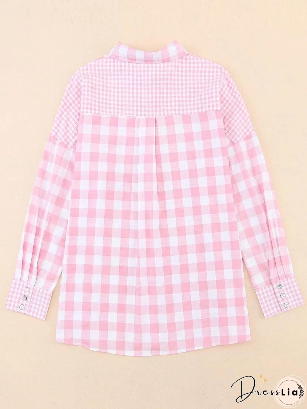 Relaxed Fit Pink Gingham Top