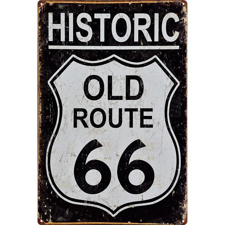Route 66 - Vintage Tin Signs/Wooden Signs - 7.9x11.8in & 11.8x15.7in