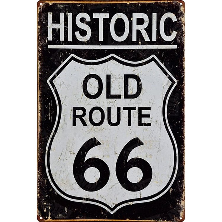Route 66 - Enseigne Vintage Métallique/panneaux en bois - 20*30cm/30*40cm
