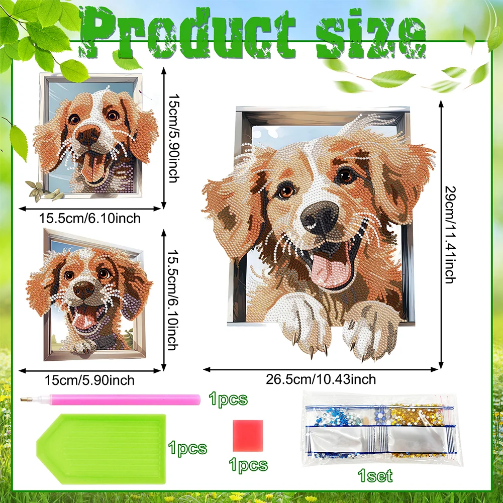 DIY Puppy Diamond Painting Sticker Diamond Art Craft Mosaic Sticker for Kid Gift
