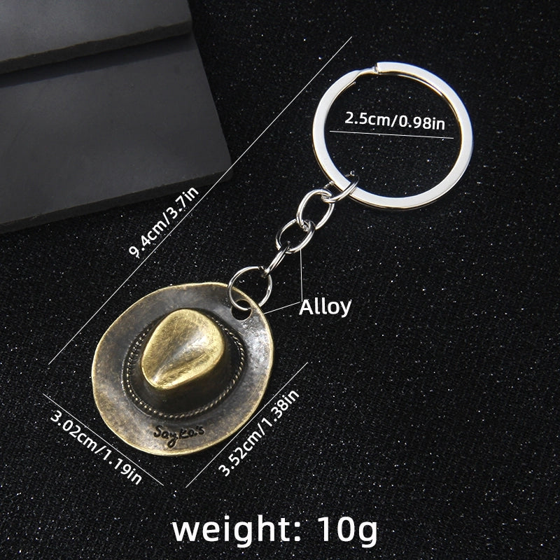 Retro Commute Hat Alloy Keychain
