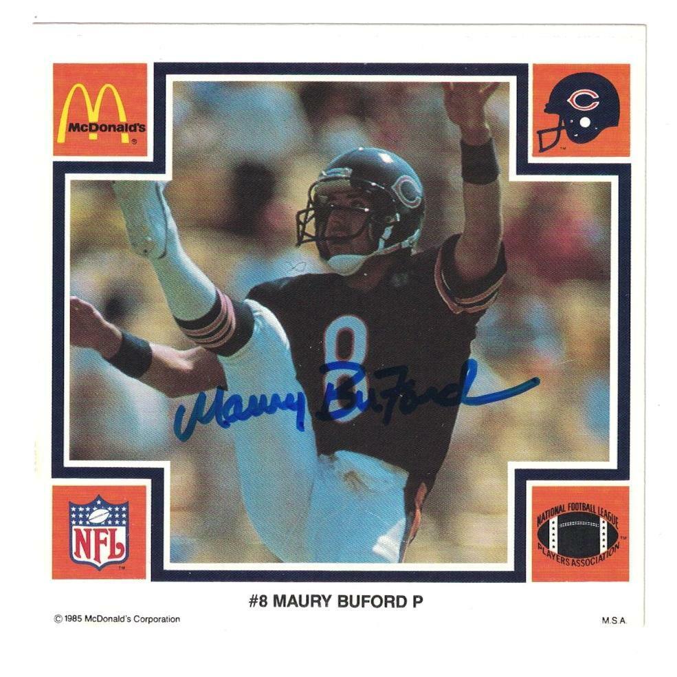 Maury Buford Signed Autographed Photo Poster painting Chicago Bears 1985 McDonald's