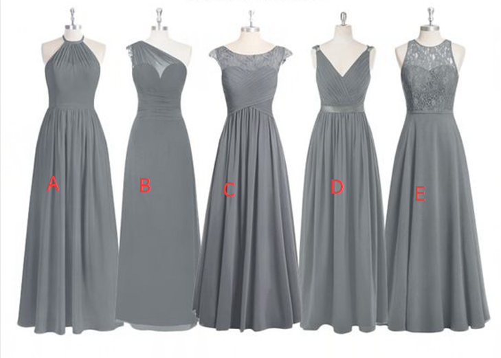 mismatch grey chiffon bridesmaid dresses,cheap bridesmaid dresses under 100