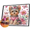 Diamond Painting-DIY Crystal Rhinestone Flower Yorkie