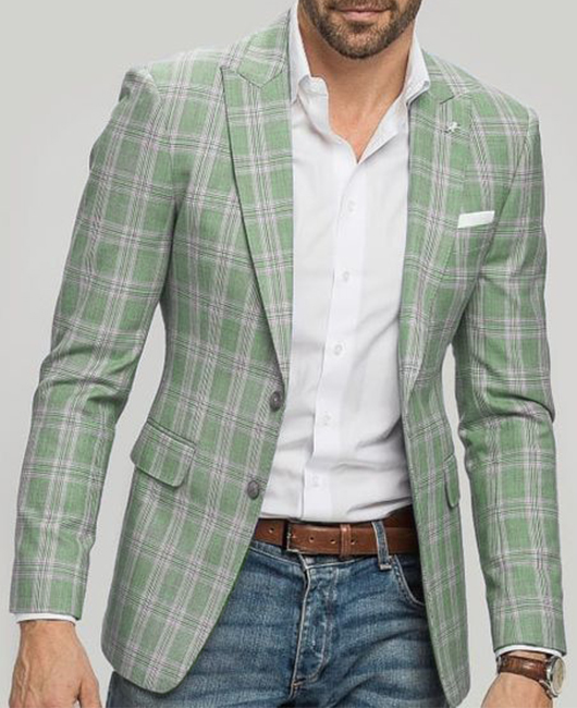 Lapel Collar Plaid Single Breasted Long Sleeve Blazer