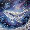 DIY Pearl Painting whale for Home Decor with Frame(30x30cm)