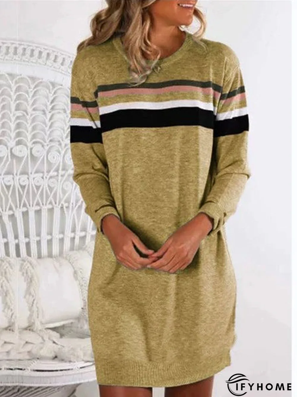 Gray Casual Crew Neck Top | IFYHOME