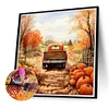 Diamond Painting-DIY Full Round Drill Autumn Pumpkin Classic Car(40x40cm)