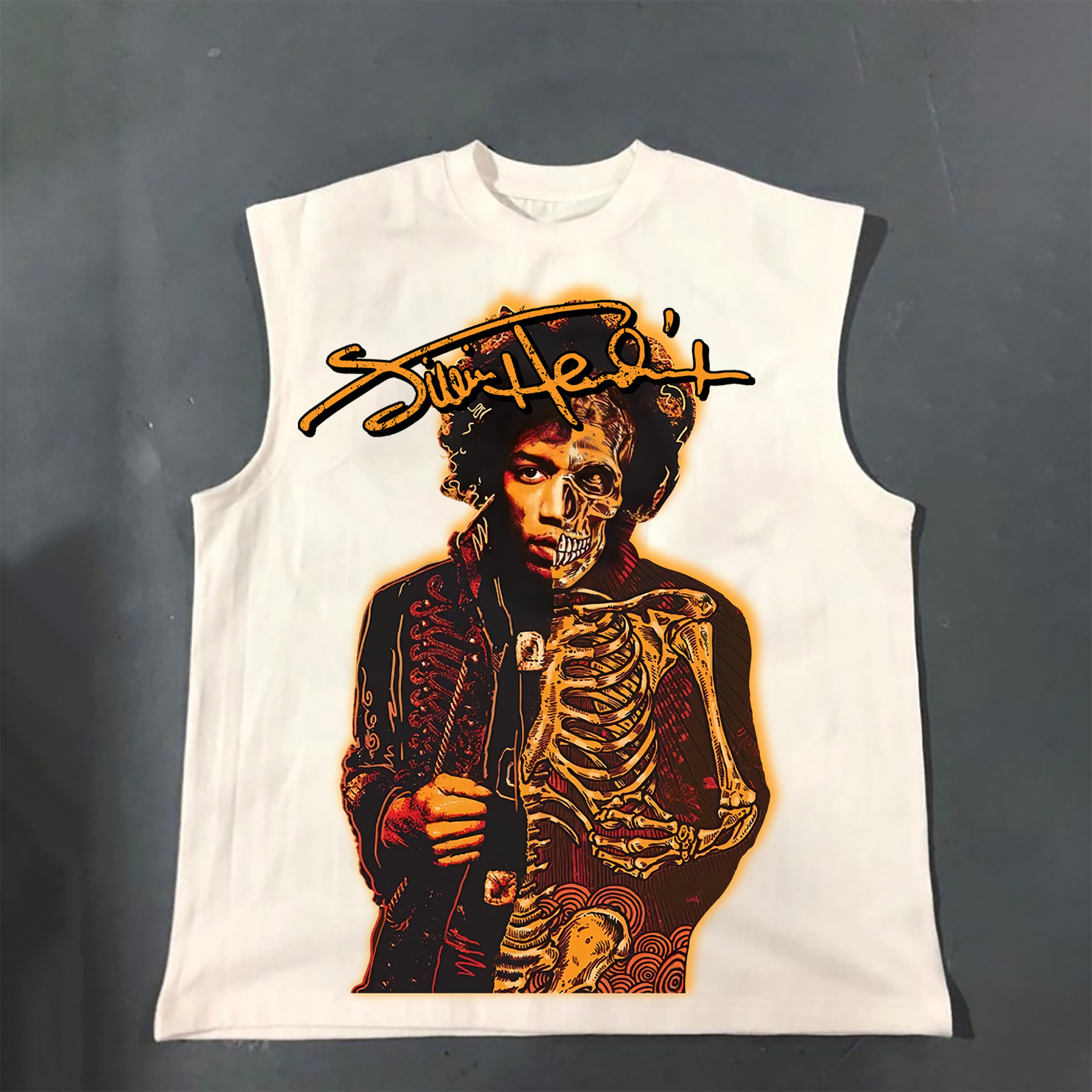 Sopula Jimi Hendrix Print Cotton Casual Tank Top