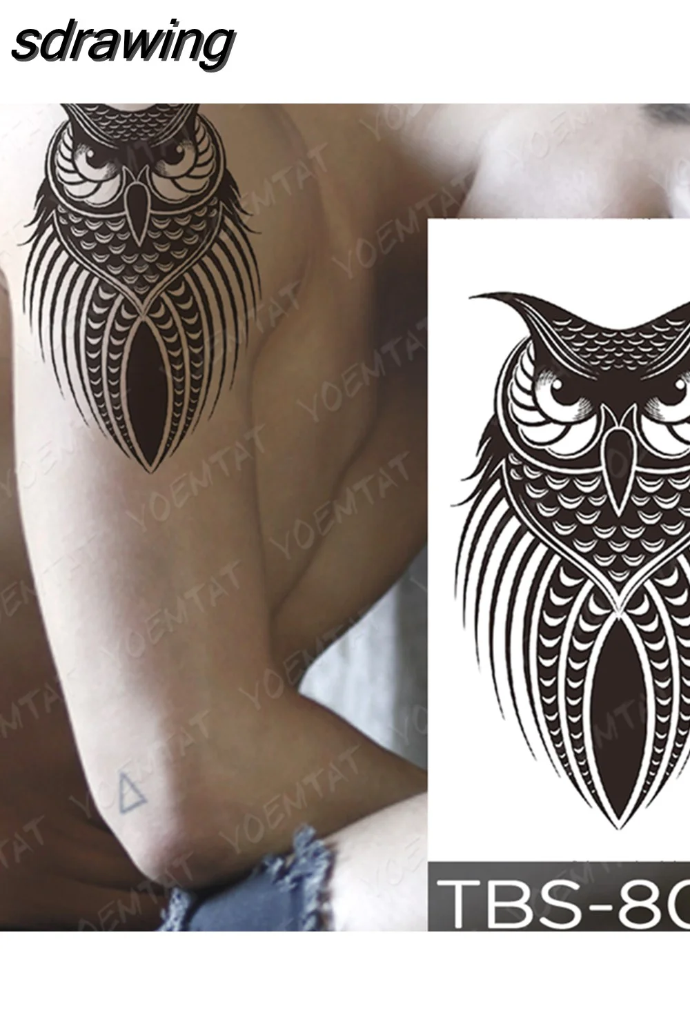sdrawing Temporary Tattoo Sticker Yin Yang Dragon Feather Wings Flash Tattoos Wolf Totem Body Art Arm Fake Tatoo Men