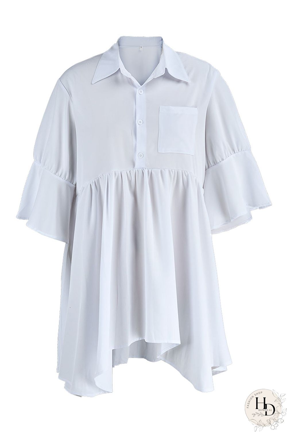 Black Casual Solid Split Joint Buckle Turndown Collar Shirt Dress Dresses