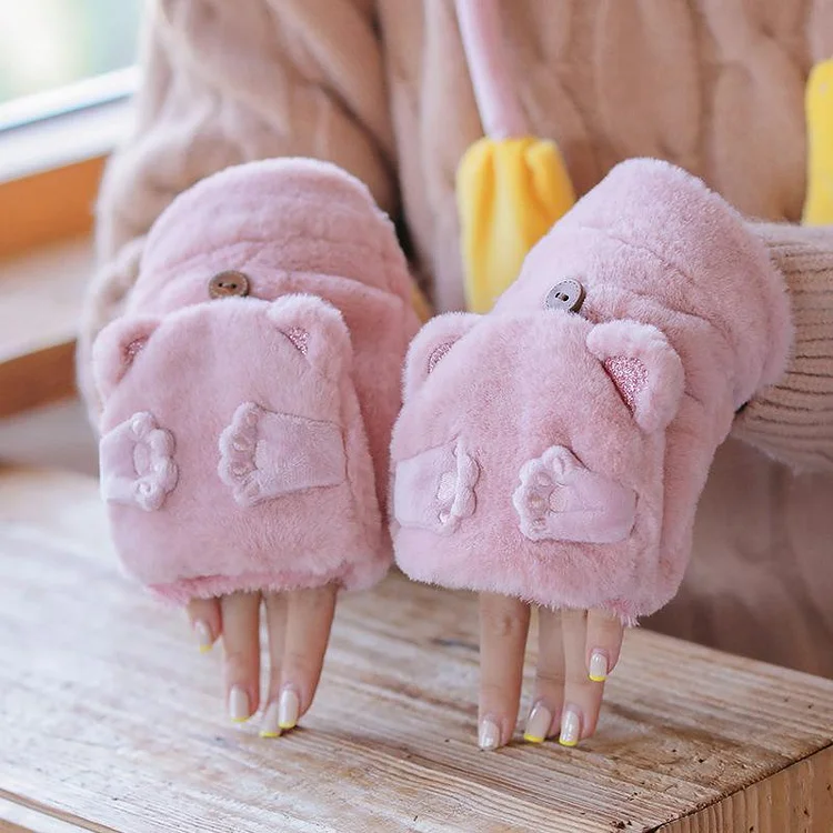Cute Cartoon Cashmere Gloves