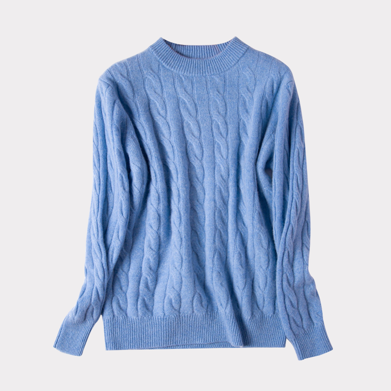 Cable Knit Men's Cashmere Sweater REAL SILK LIFE