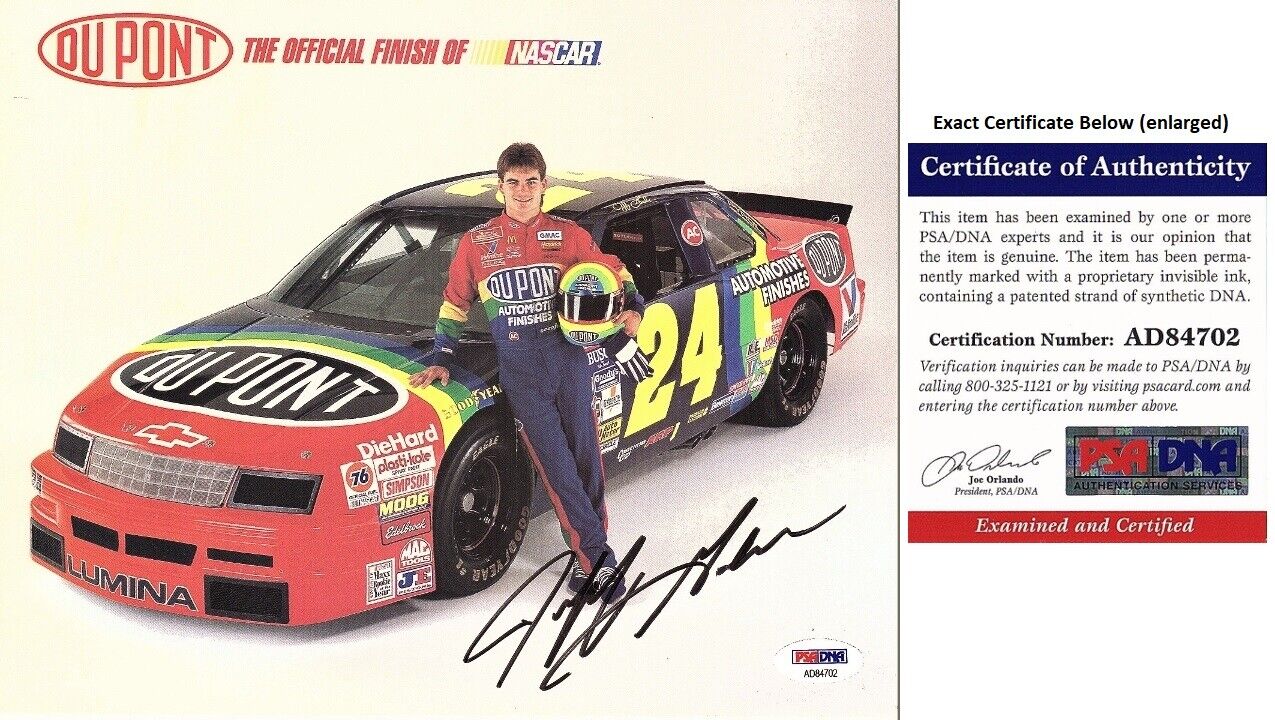 Jeff Gordon Signed Nascar Auto Racing Vintage 8x10 inch Photo Poster painting - PSA/DNA COA