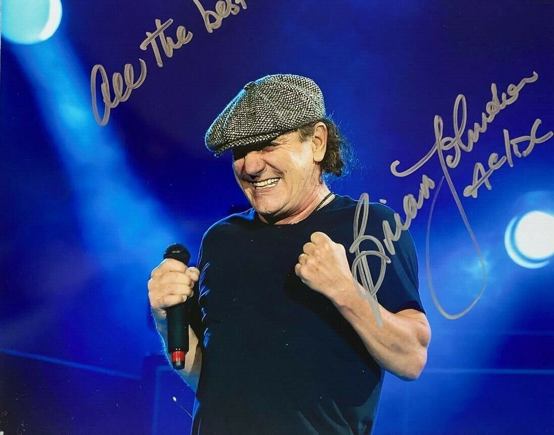 Brian Johnson signed autographed 8x10 Photo Poster painting Extremely Rare AC/DC