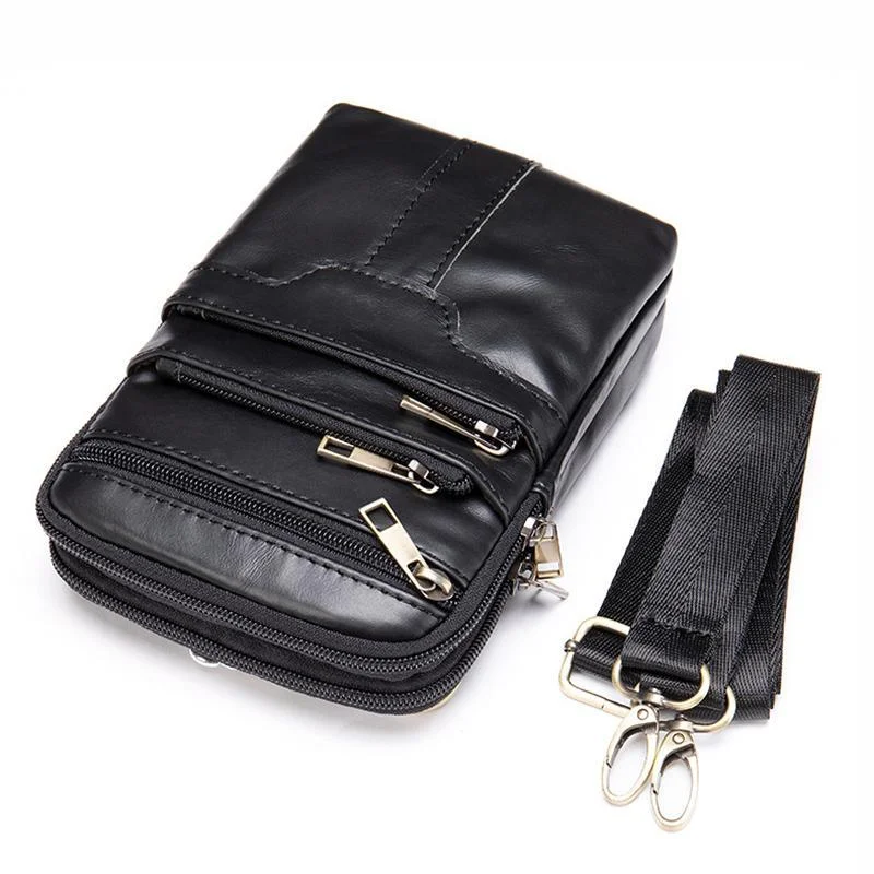 Vintage Multipurpose Leather Fanny Bags With Positions