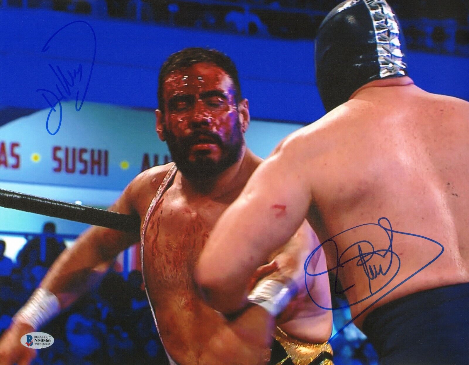 Blue Demon Jr. & Dr. Wagner Signed 11x14 Photo Poster painting BAS Beckett COA AAA NWA Autograph