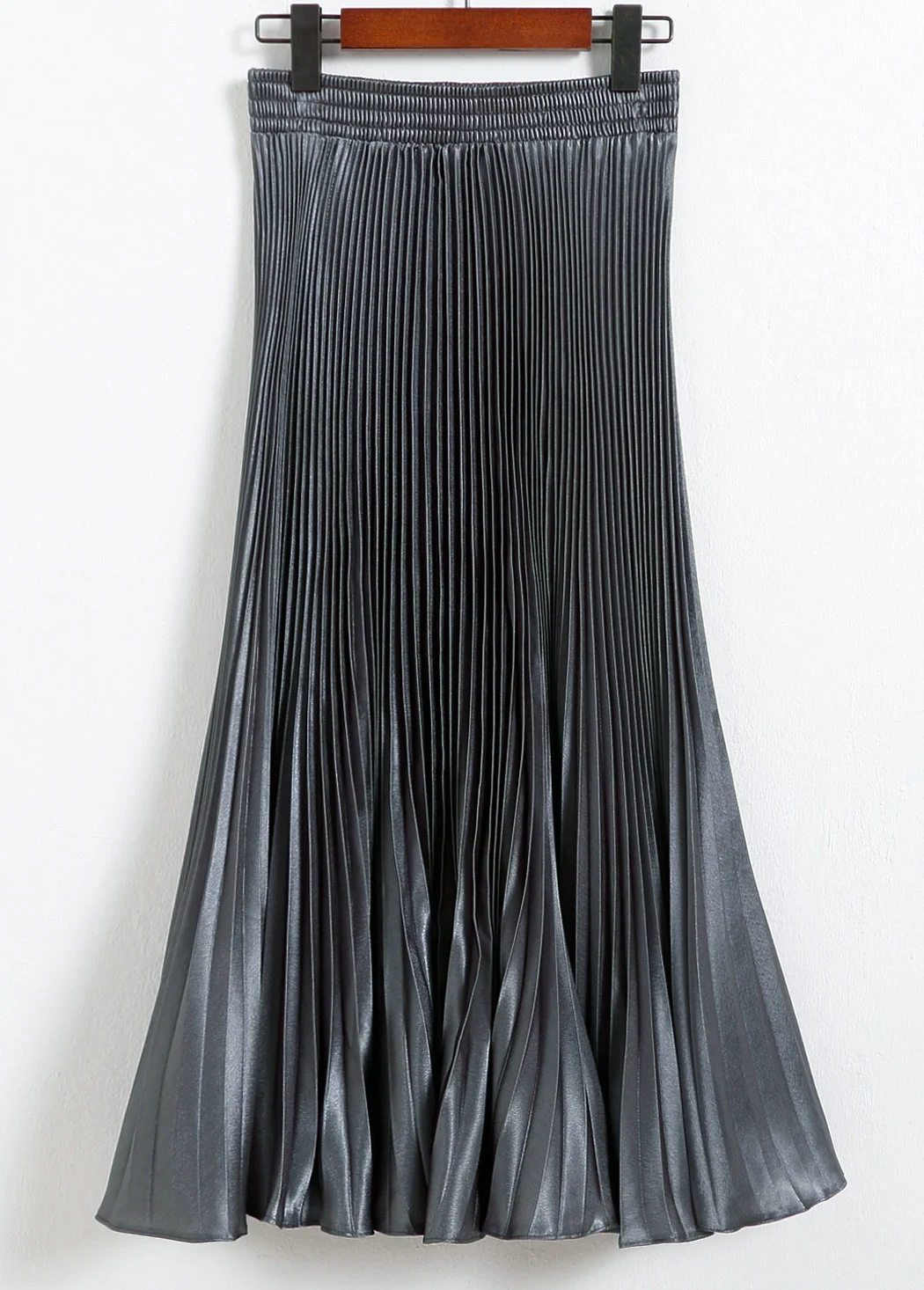 Nigikala Nigikala Luster Polyester Pressure Folded Half Skirt Original Single Long Skirt Silk Clear Silk #8035