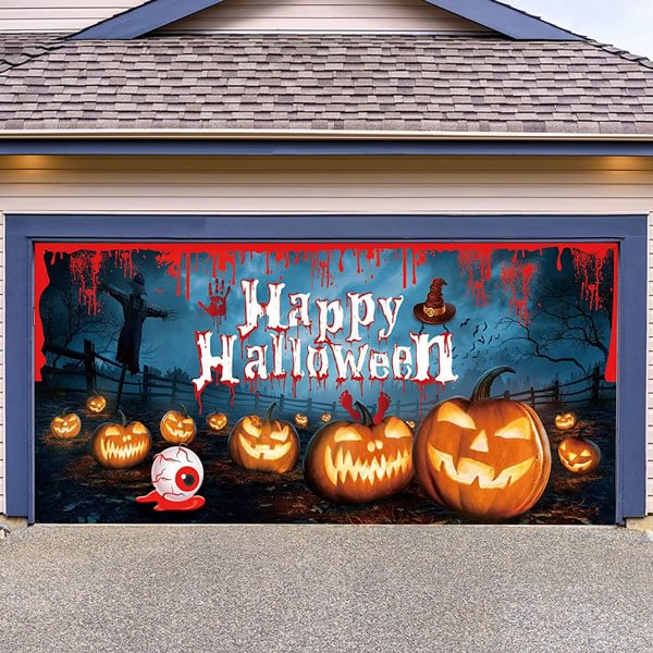 7' x 16' Happy Halloween Garage Door Mural