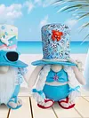 2Pcs Beach Gnomes Plush Cute Shelf Sitters with Weighted Base for Birthday Gifts