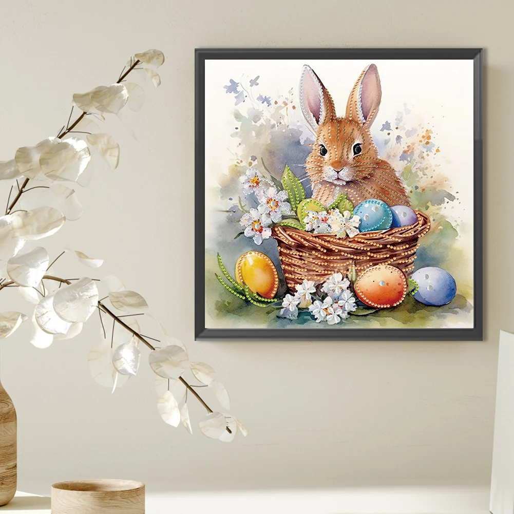 Diamond Painting - Partial Special Shaped Drill - Easter Egg Rabbit(Canvas|30*30cm)