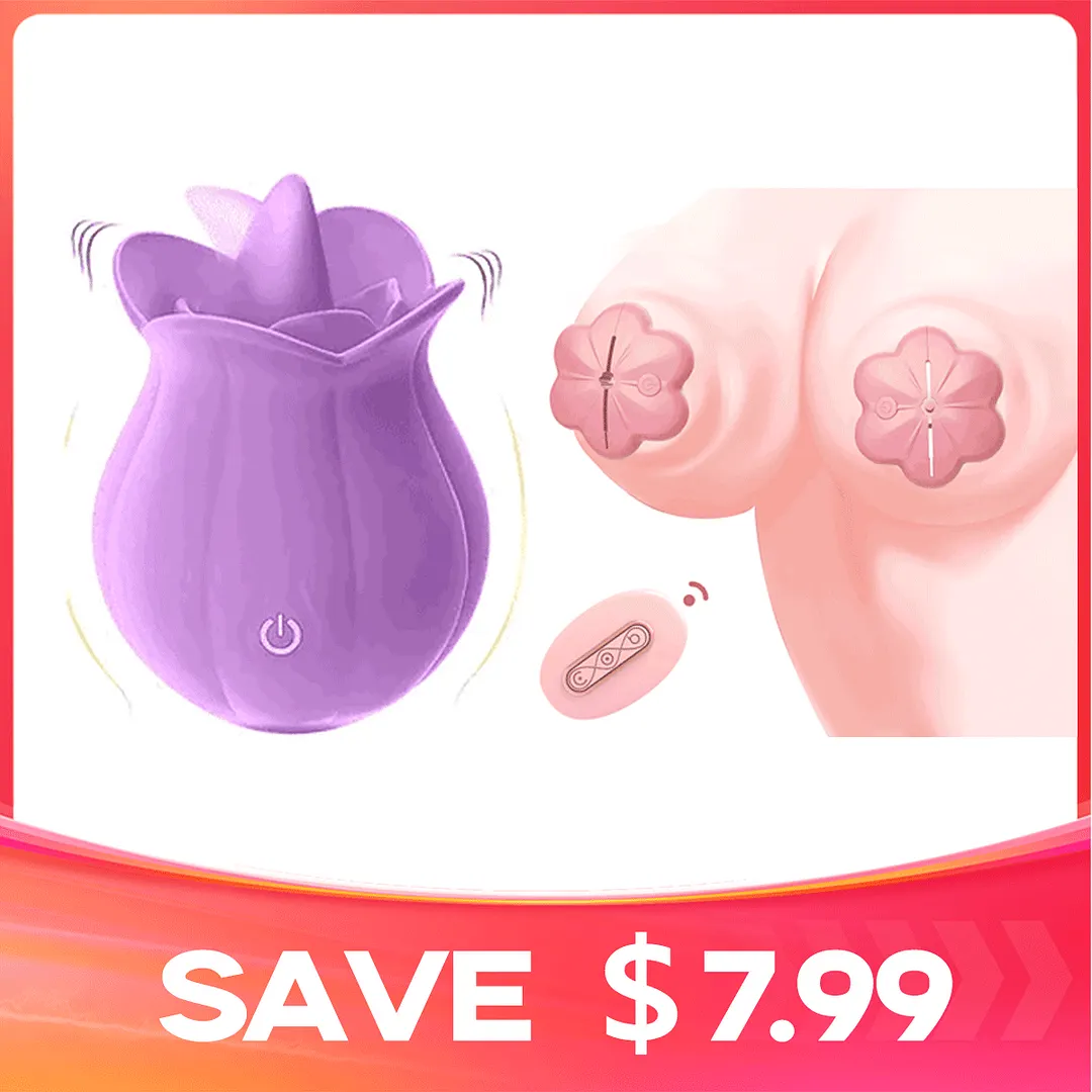 Mlem - 10 Speeds Purple Rose Tongue Massager