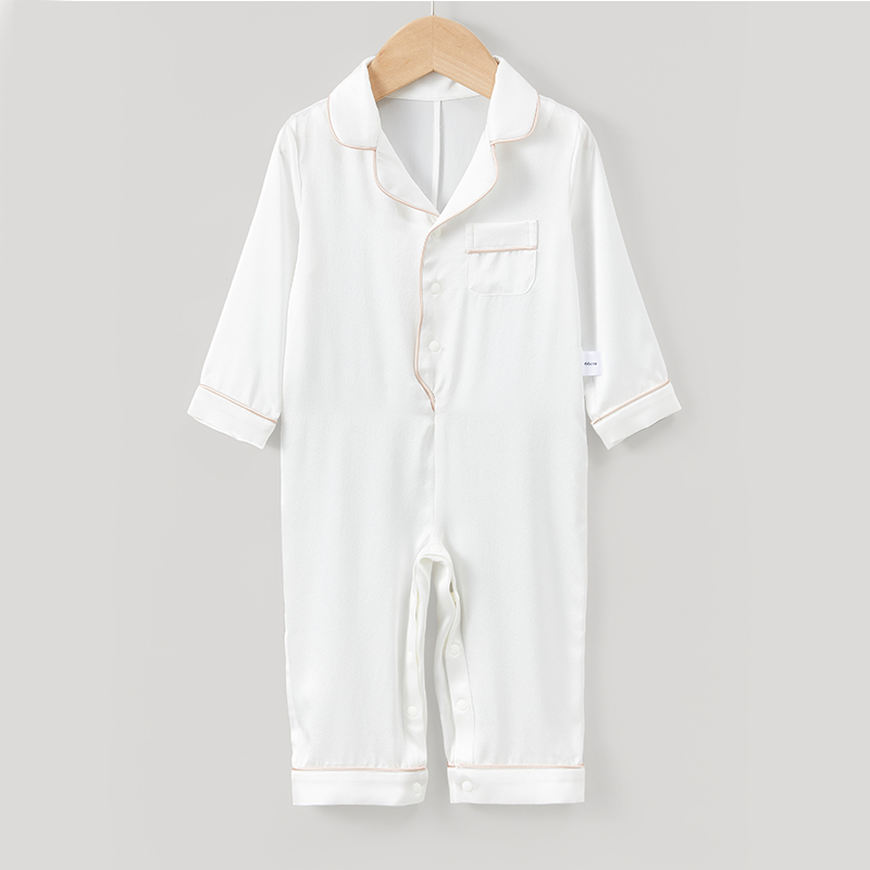 100 Silk Baby Onesies Long Sleeve White Silk Pajamas