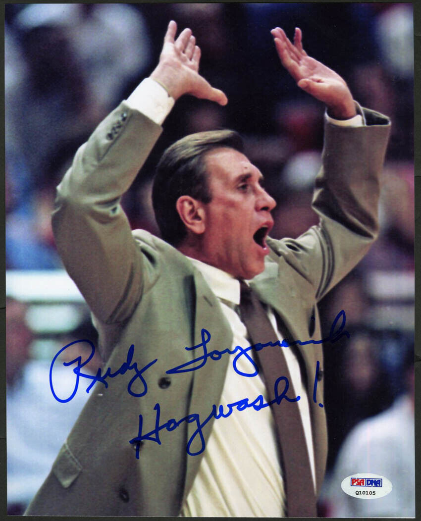 Rudy Tomjanovich SIGNED 8x10 Photo Poster painting +INSC HOGWASH! AUTOGRAPHED PSA/DNA LA Lakers