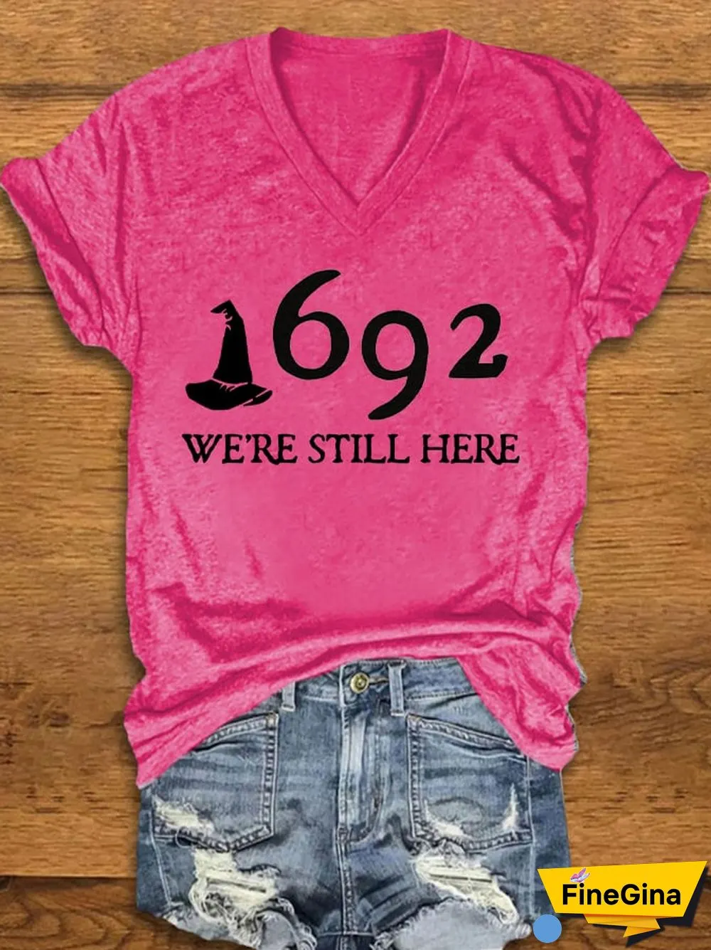 Women's 1692 Salem Witch "We're Still Here" Print T-shirt