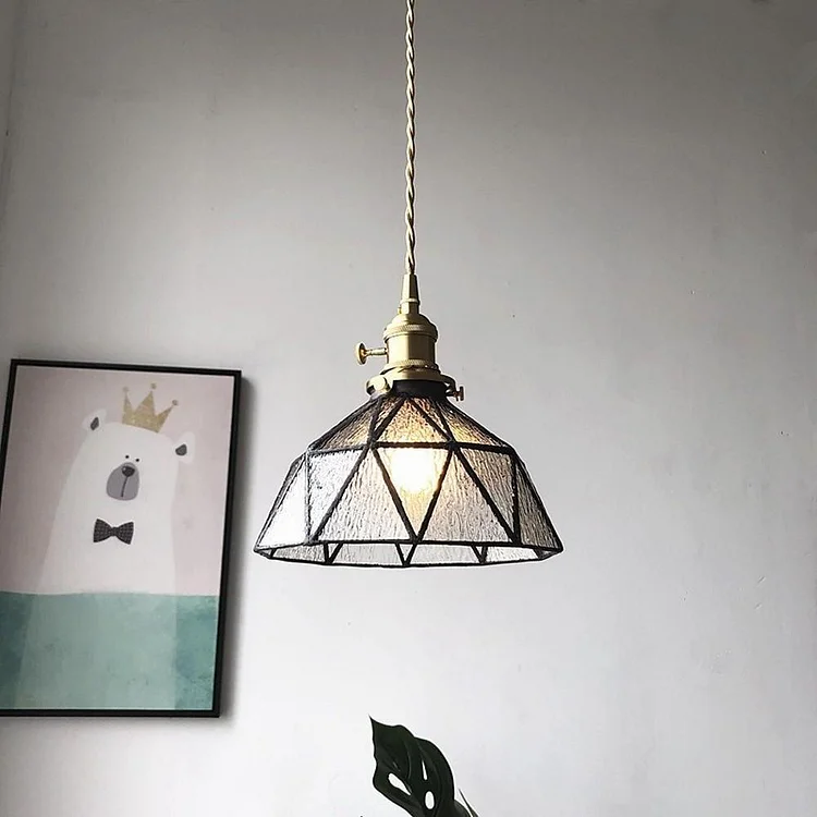 Lantern Industrial Island Kitchen Pendant Lighting Glass Metal Pendant Lighting - Appledas