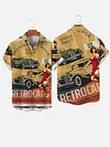 Full-Print Retro Cars Printing Movie Shirt Men's Short Sleeve Shirt