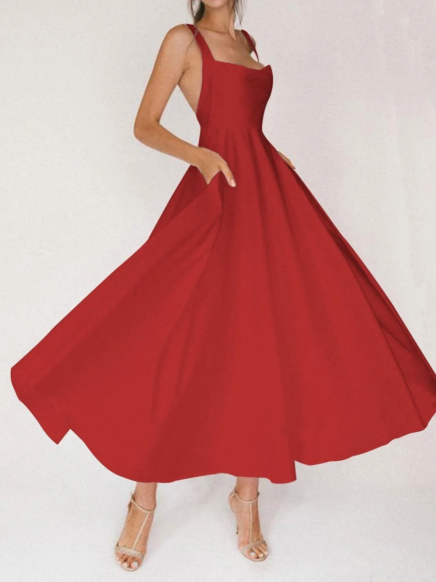 Fashionable sleeveless A-line dress