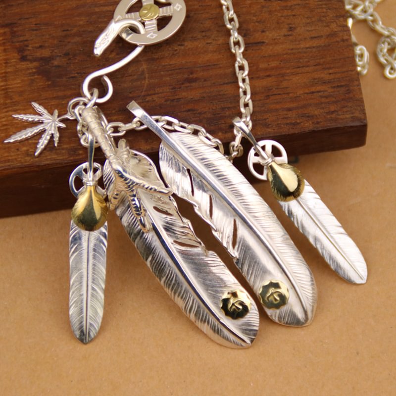 Feather Necklace Combination Set