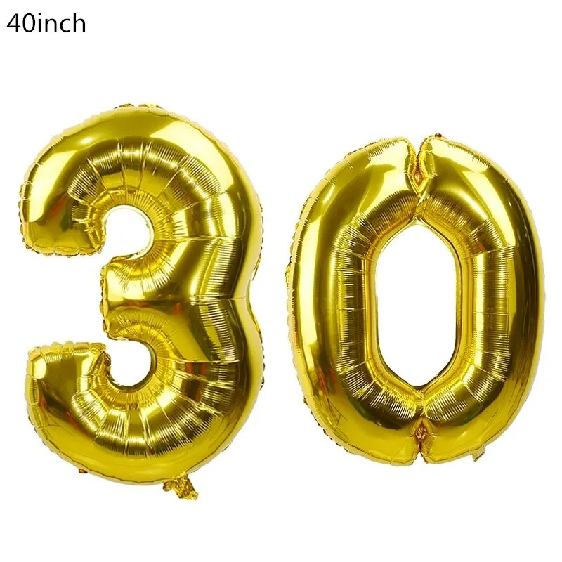 Black Gold Happy Birthday Banner Balloon Flag Adult 30th 40th 50th 60th Birthday Party Decoration Supplies Bunting Anniversary