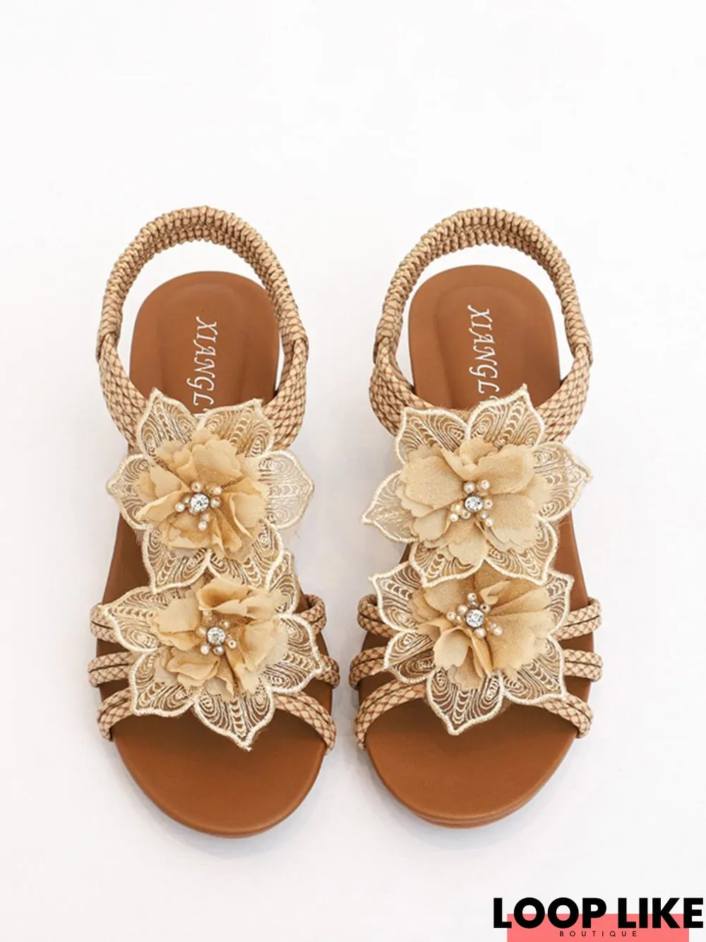 Suede Slip-On Wedge Sandals with Artistic Cutout Straps and Open Toe